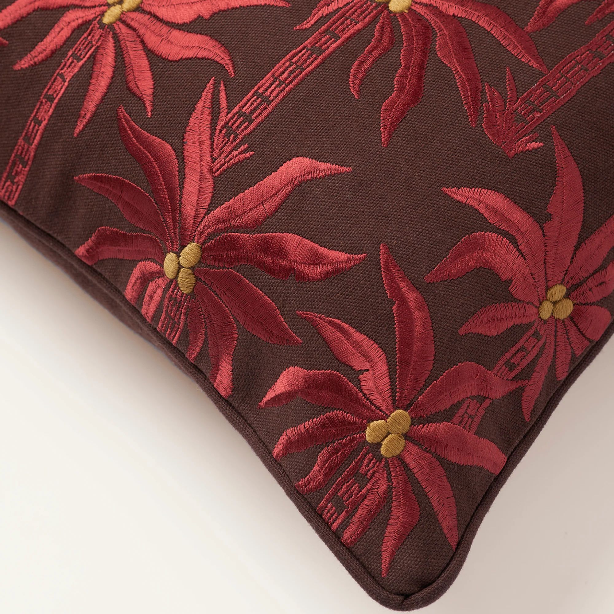 Cushion Laura Chocolate & Coral - Image 8