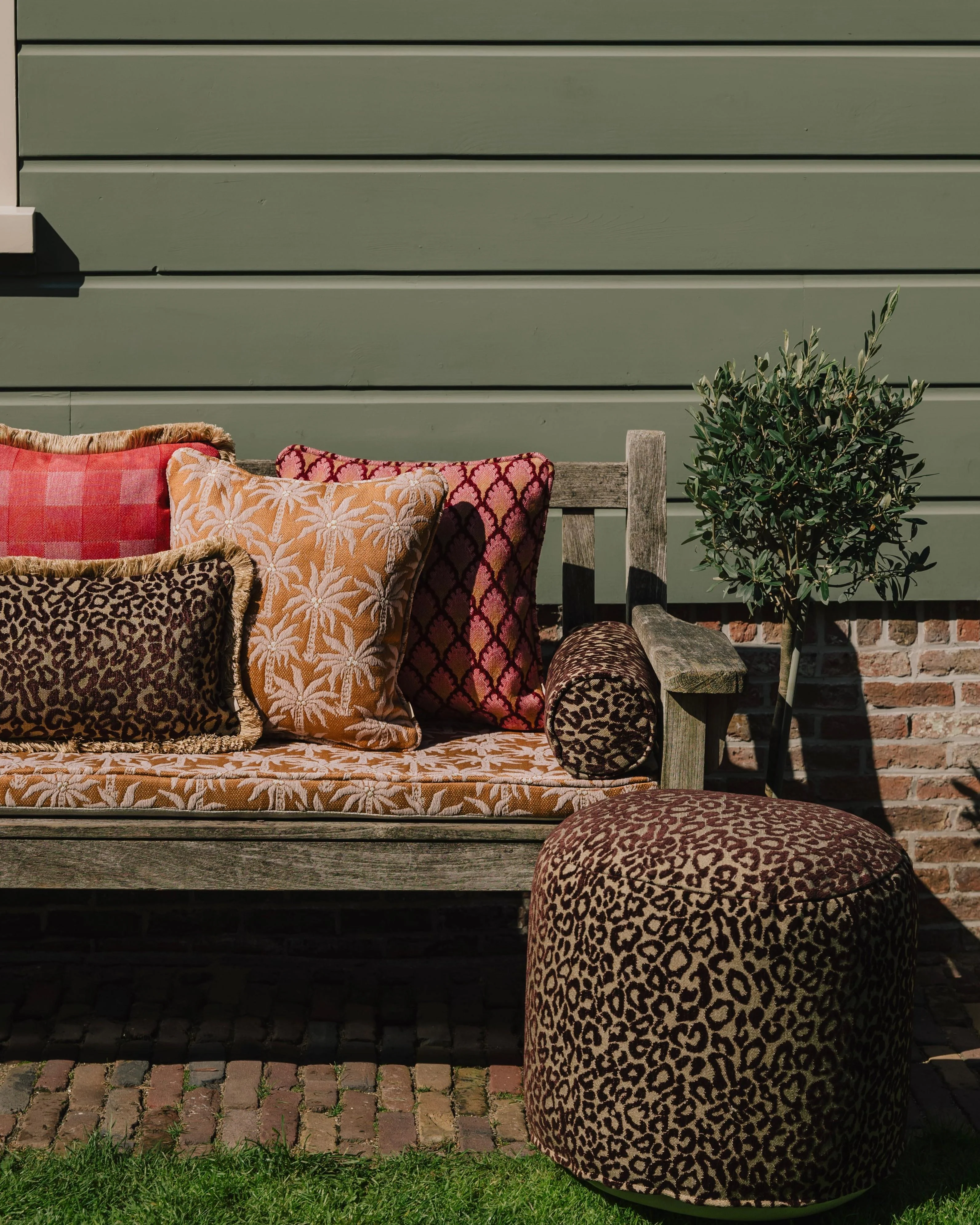 Cushion Maya Chocolate & Raffia - Image 3