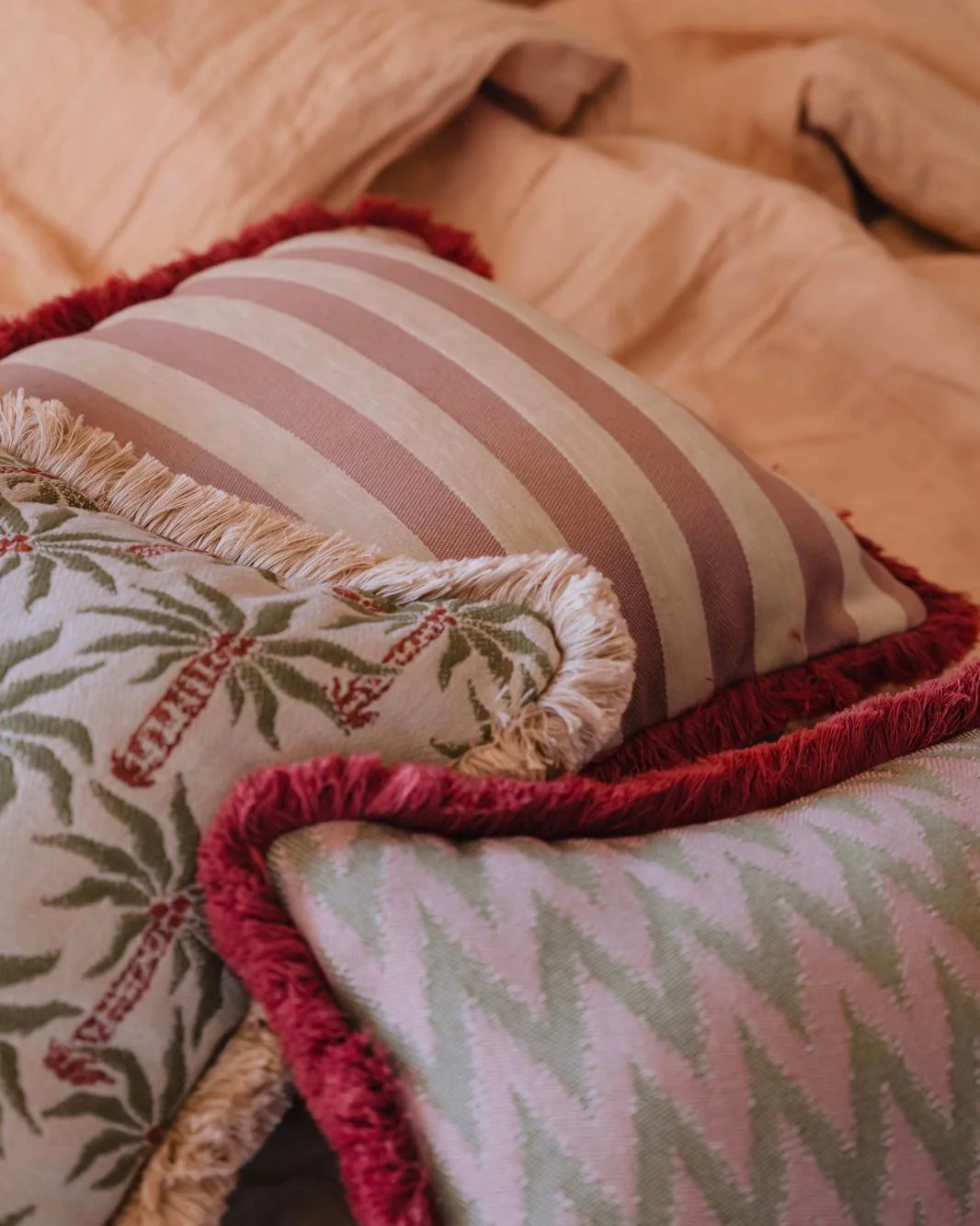 Cushion Rosita Olive & Rose - Image 2