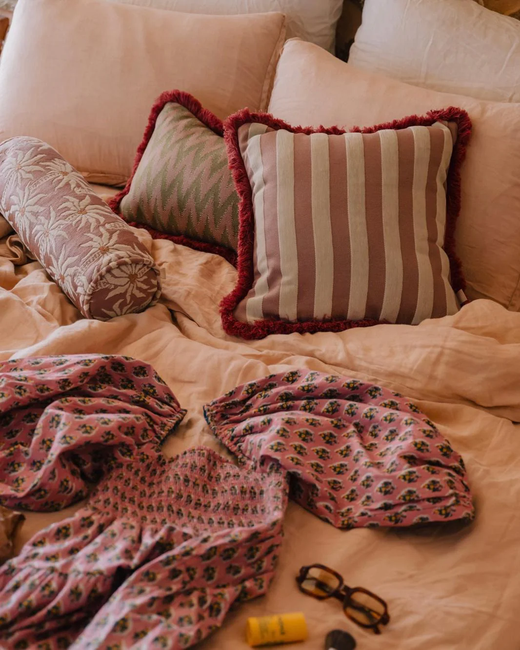 Cushion Rosita Olive & Rose - Image 4