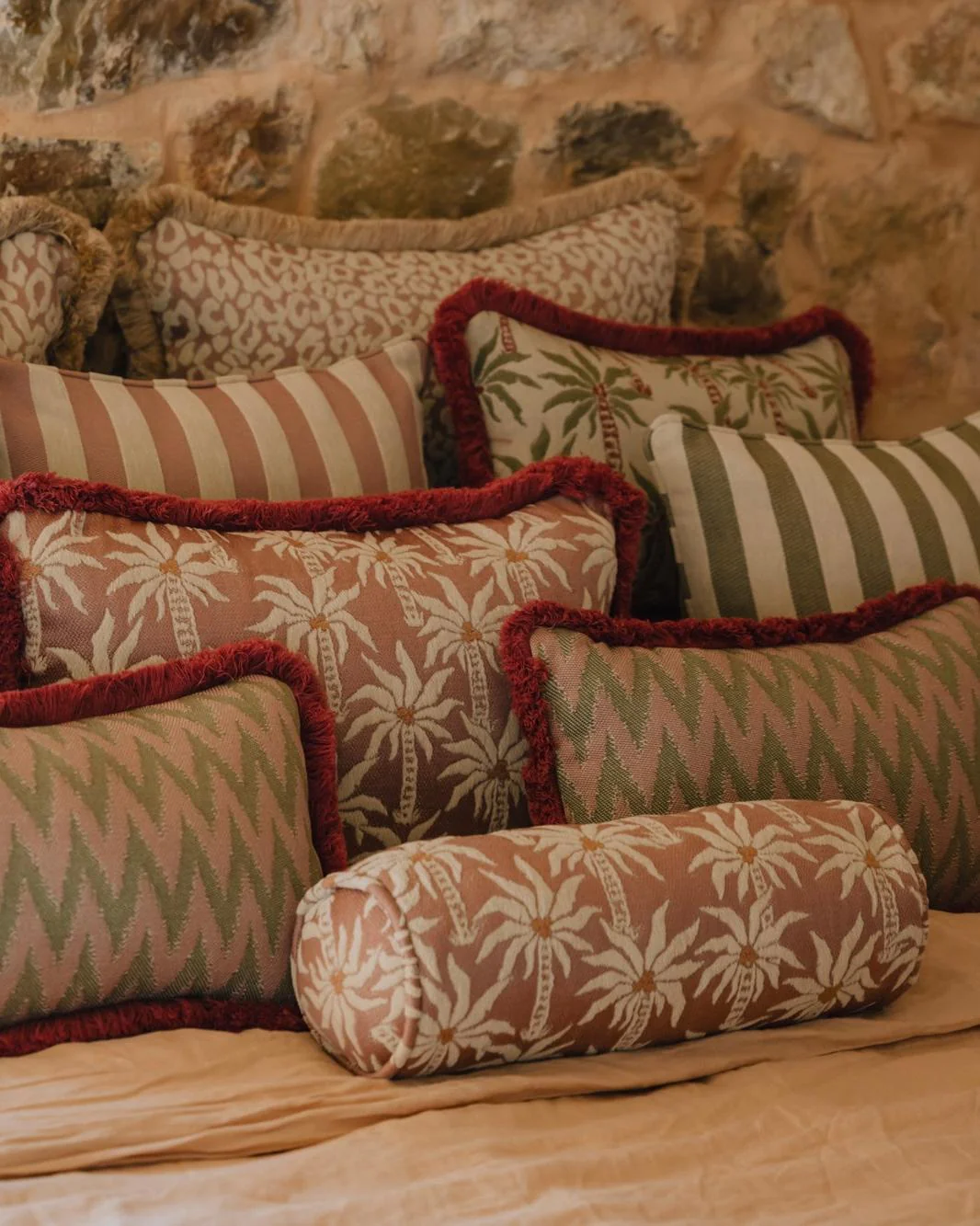 Cushion Rosita Olive & Rose - Image 5