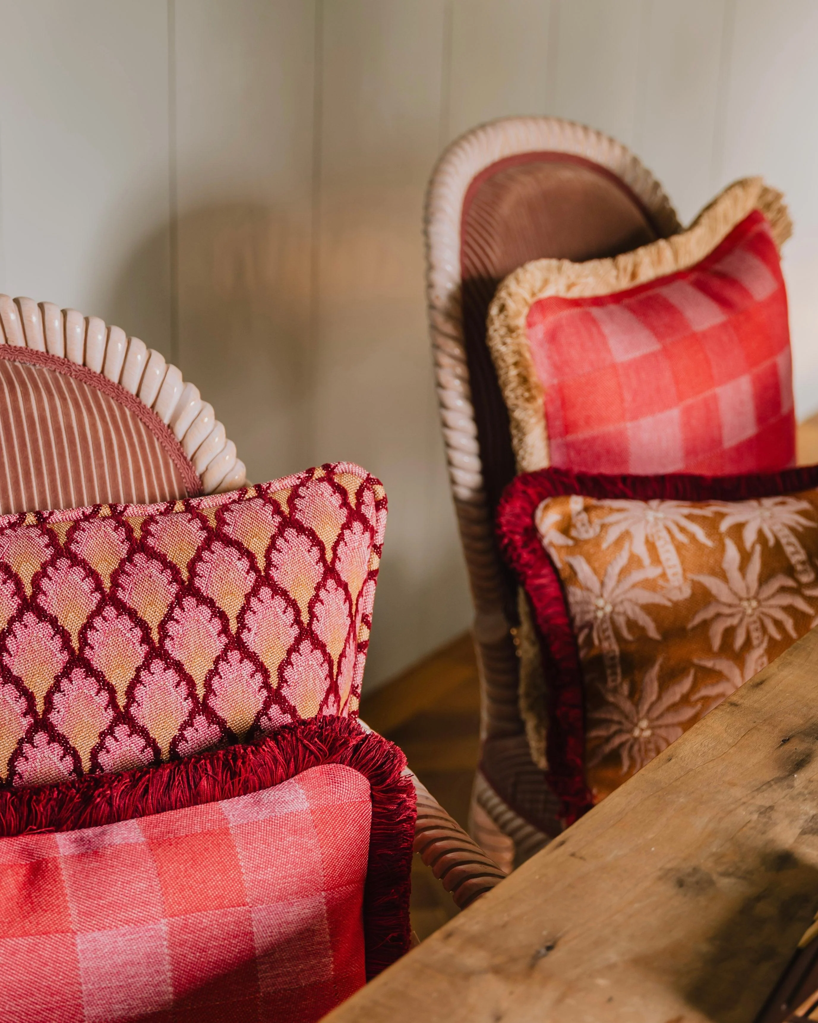 Double sided cushion Brigitte Chili & Pink x Jessica Bordeaux & Pink - Image 5