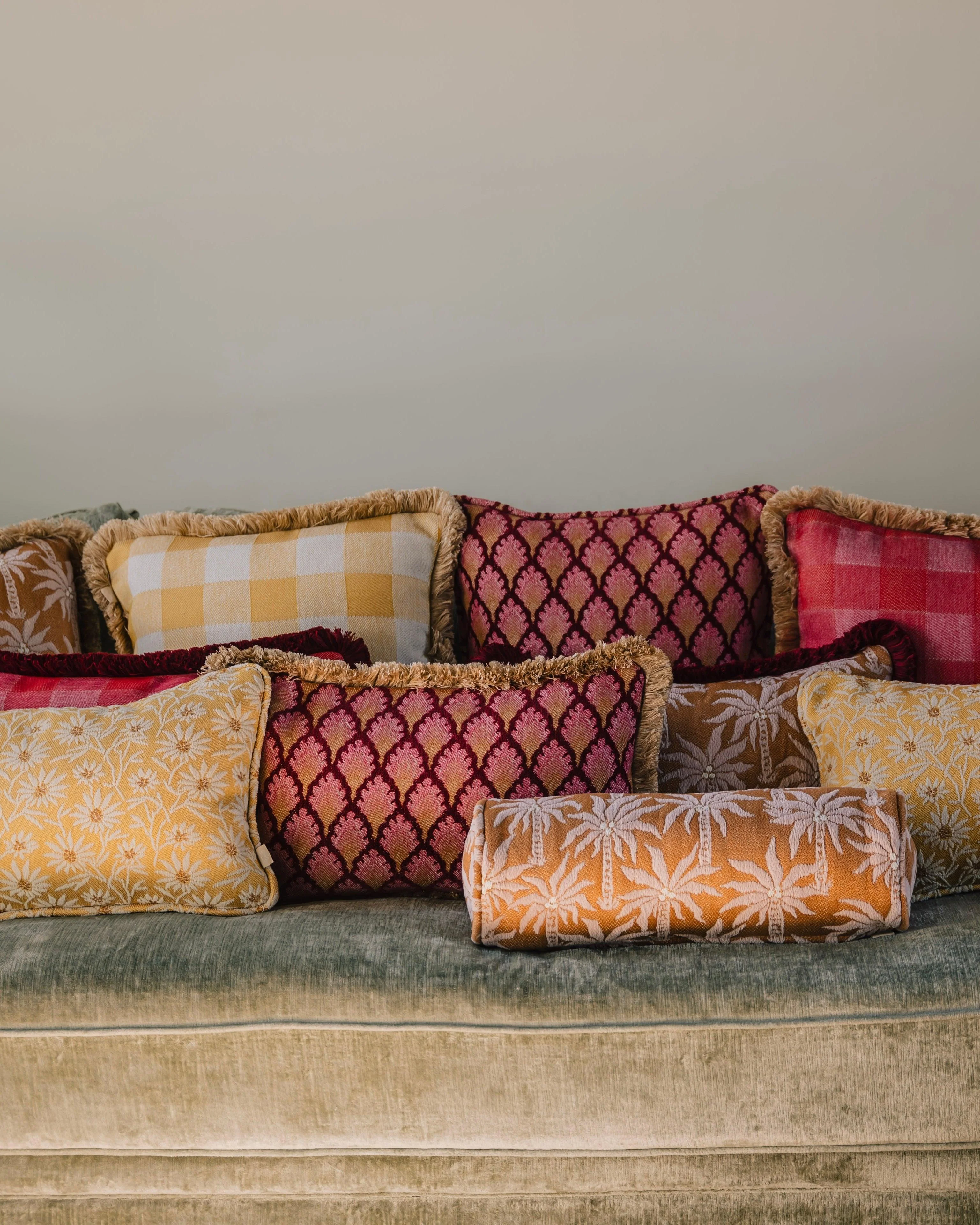 Double sided cushion Brigitte Sunflower & Ecru x Lauren Sand & Ecru - Image 2