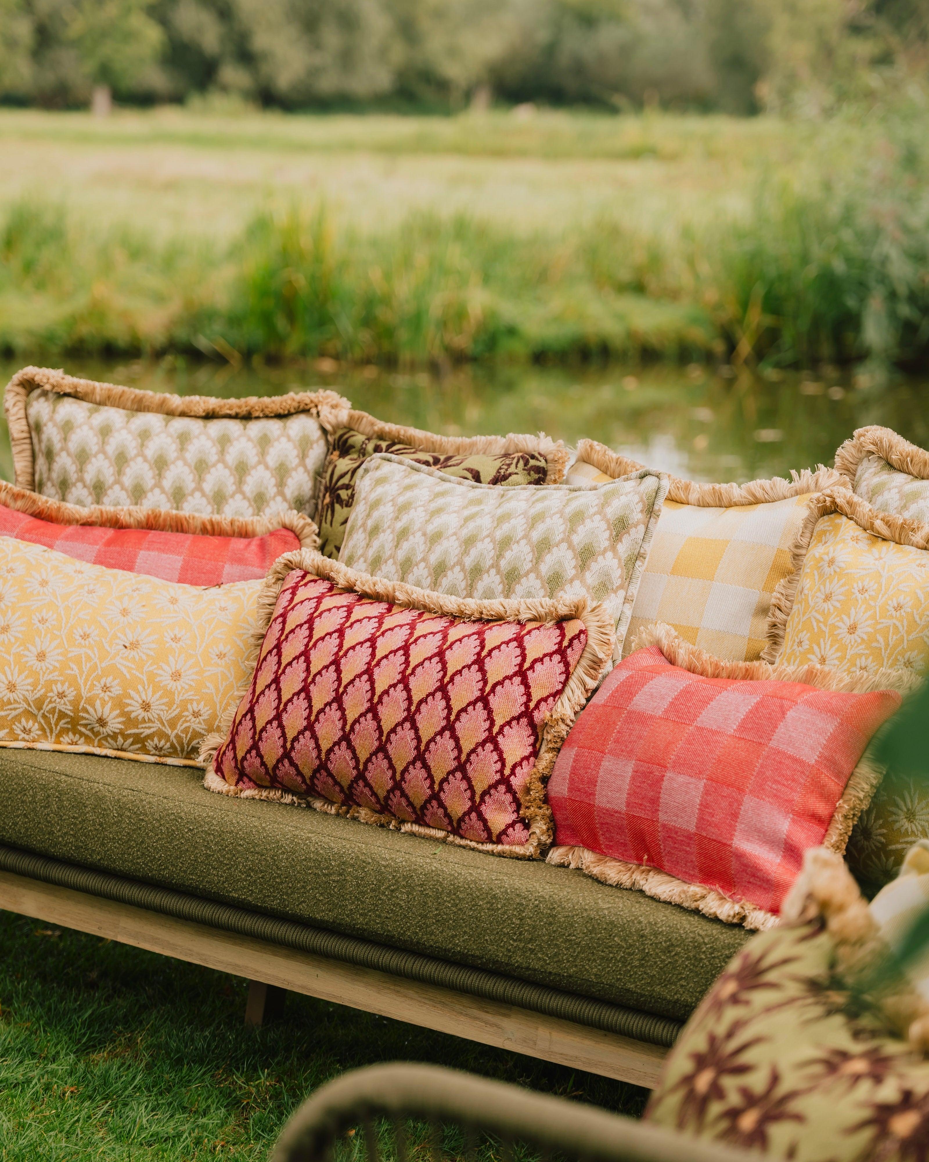 Double sided cushion Brigitte Sunflower & Ecru x Lauren Sand & Ecru - Image 5
