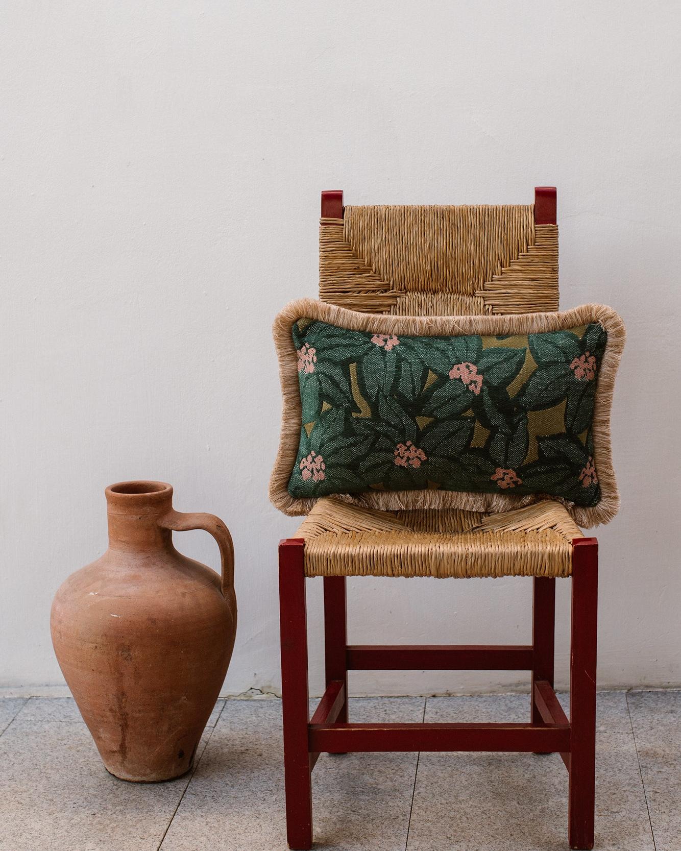 Double sided cushion Jackie Caramel & Ecru x Michelle Moss & Olive - Image 2