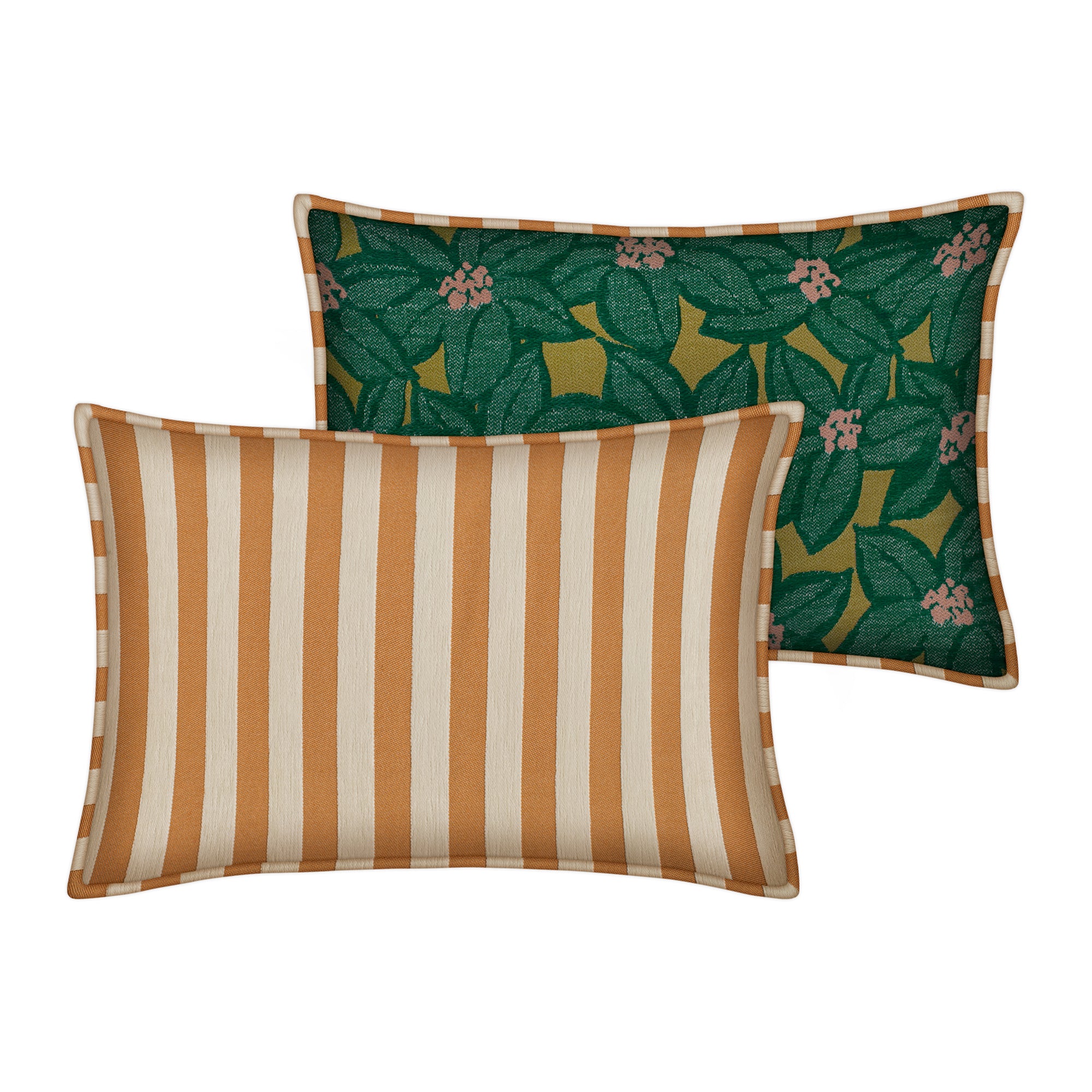 Double sided cushion Jackie Caramel & Ecru x Michelle Moss & Olive - Image 5
