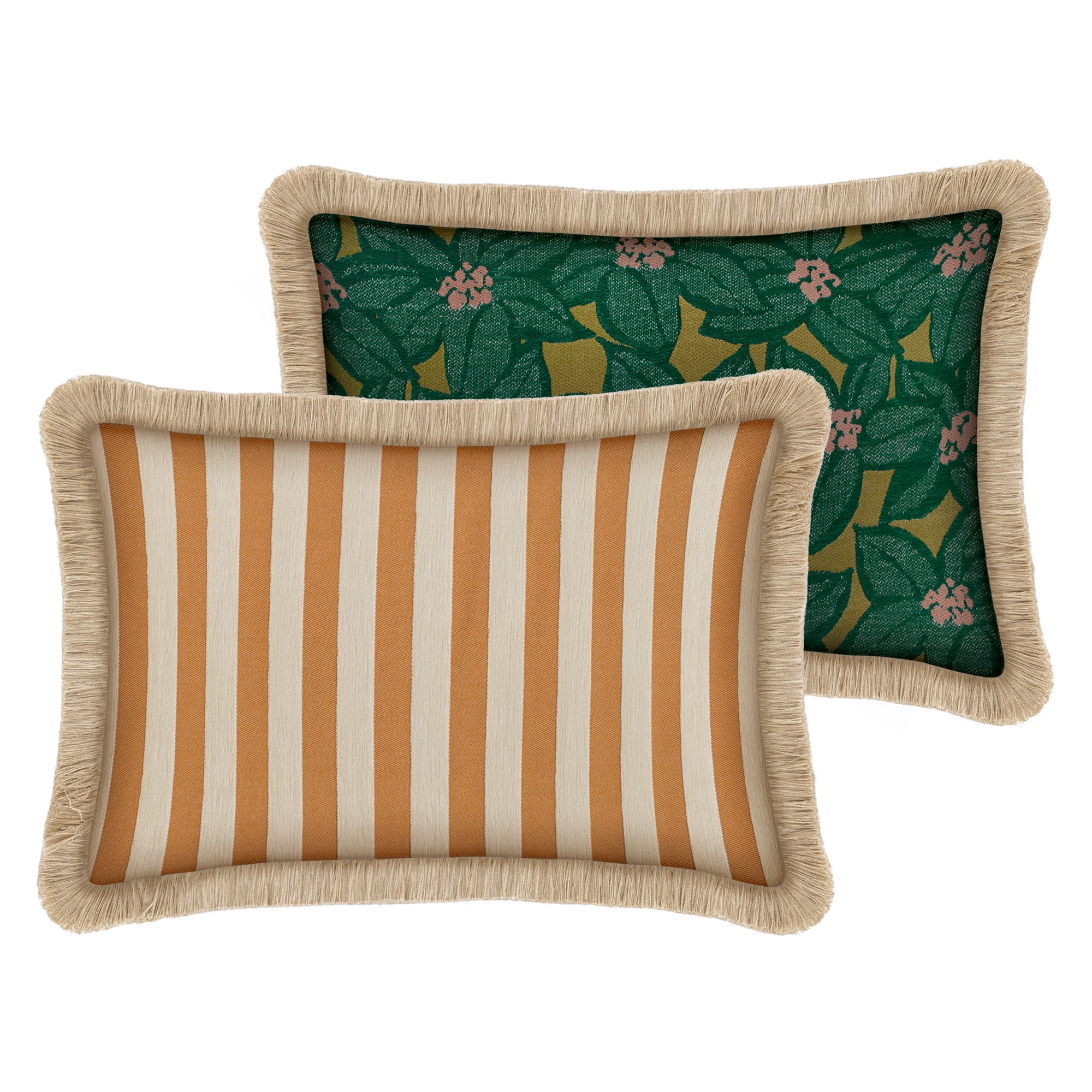 Double sided cushion Jackie Caramel & Ecru x Michelle Moss & Olive - Image 6