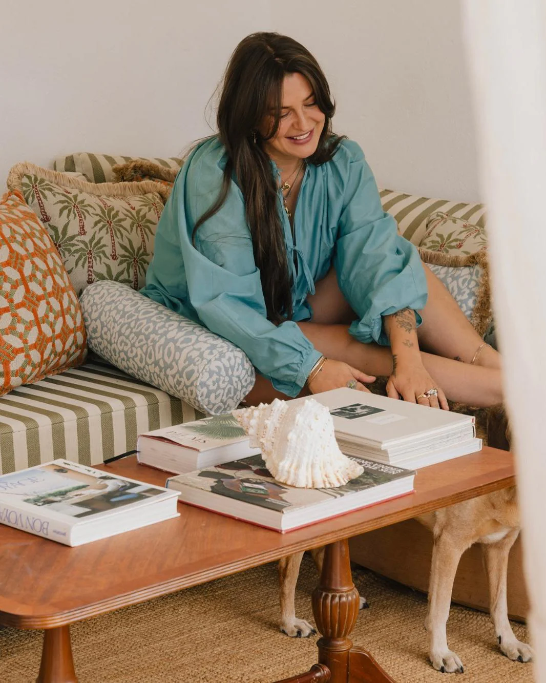 Double sided cushion Laura Olive & Spice x Jackie Olive & Ecru - Image 5
