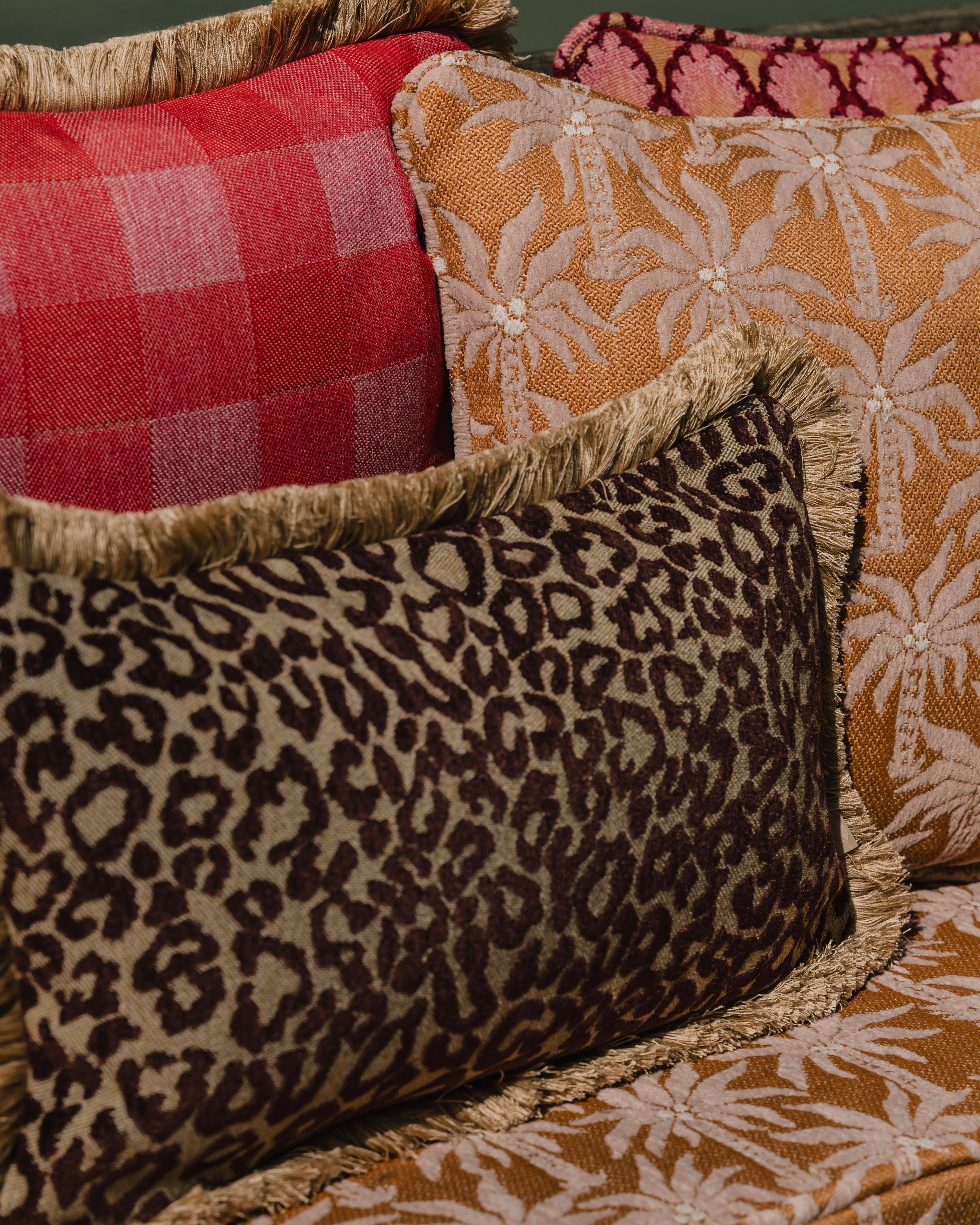 Double sided cushion Maya Chocolate & Raffia x Laura Rose & Caramel - Image 3