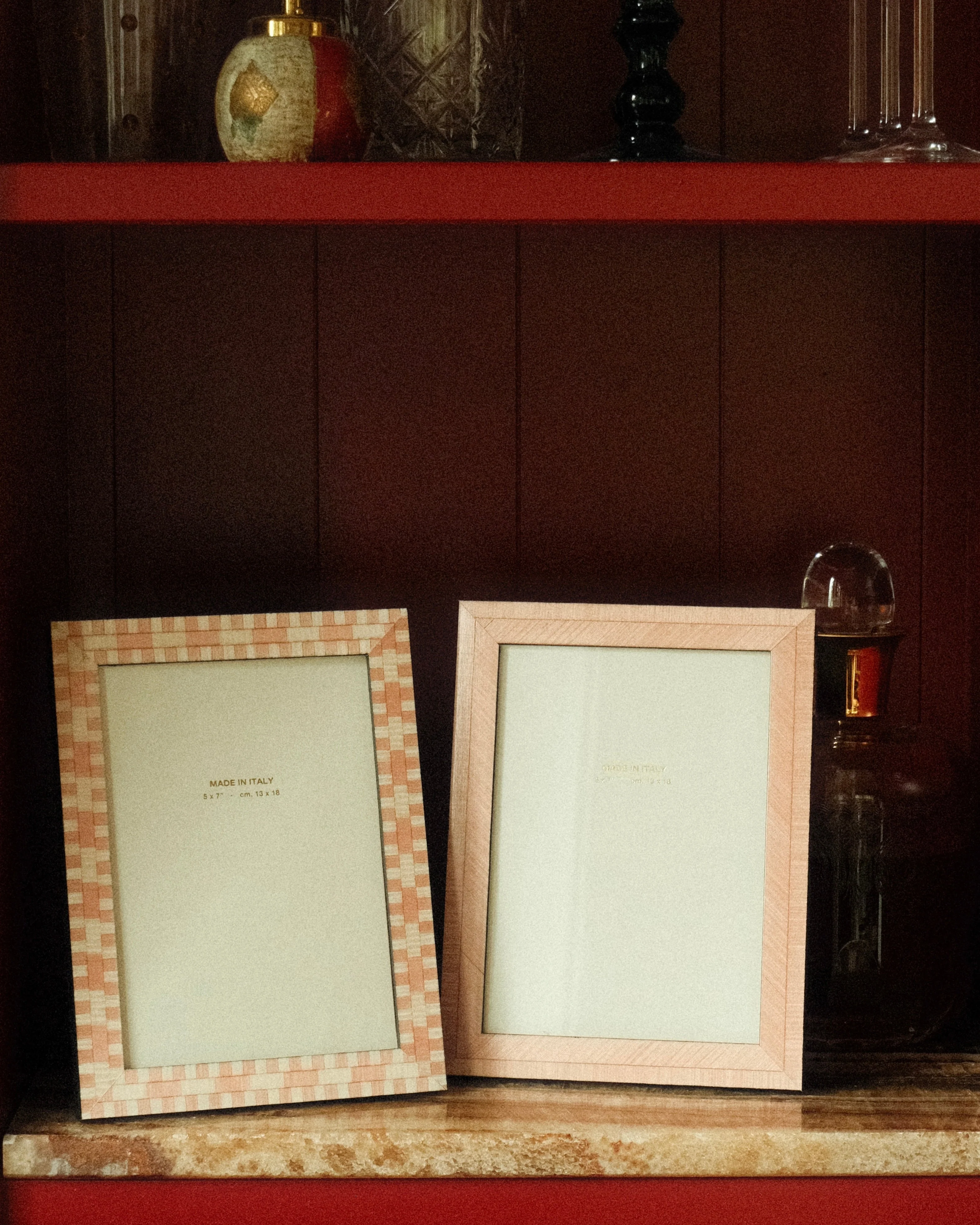 Hand-Inlaid Wooden Frame Gia | Pale Pink | Medium - Image 3