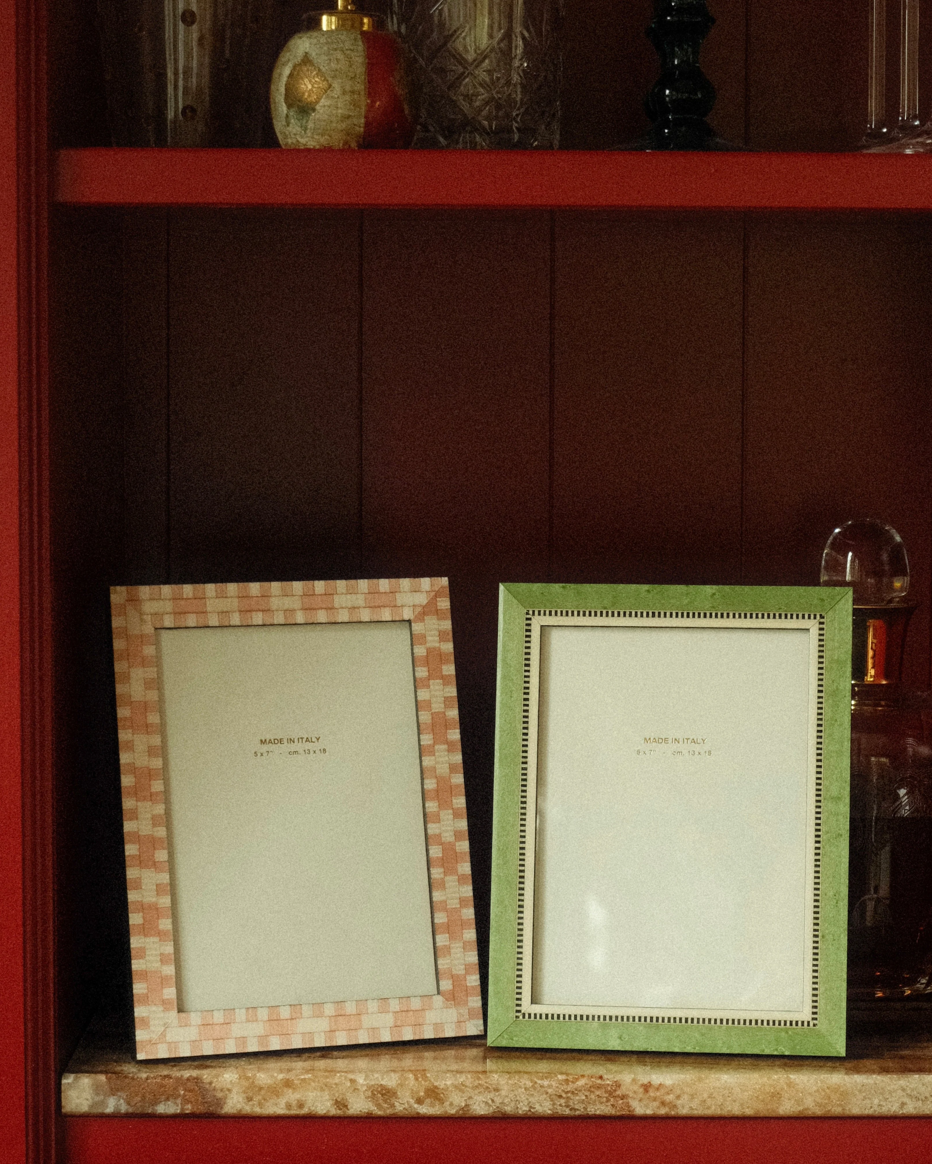 Hand-Inlaid Wooden Frame Suki | Pale Pink | Medium - Image 3