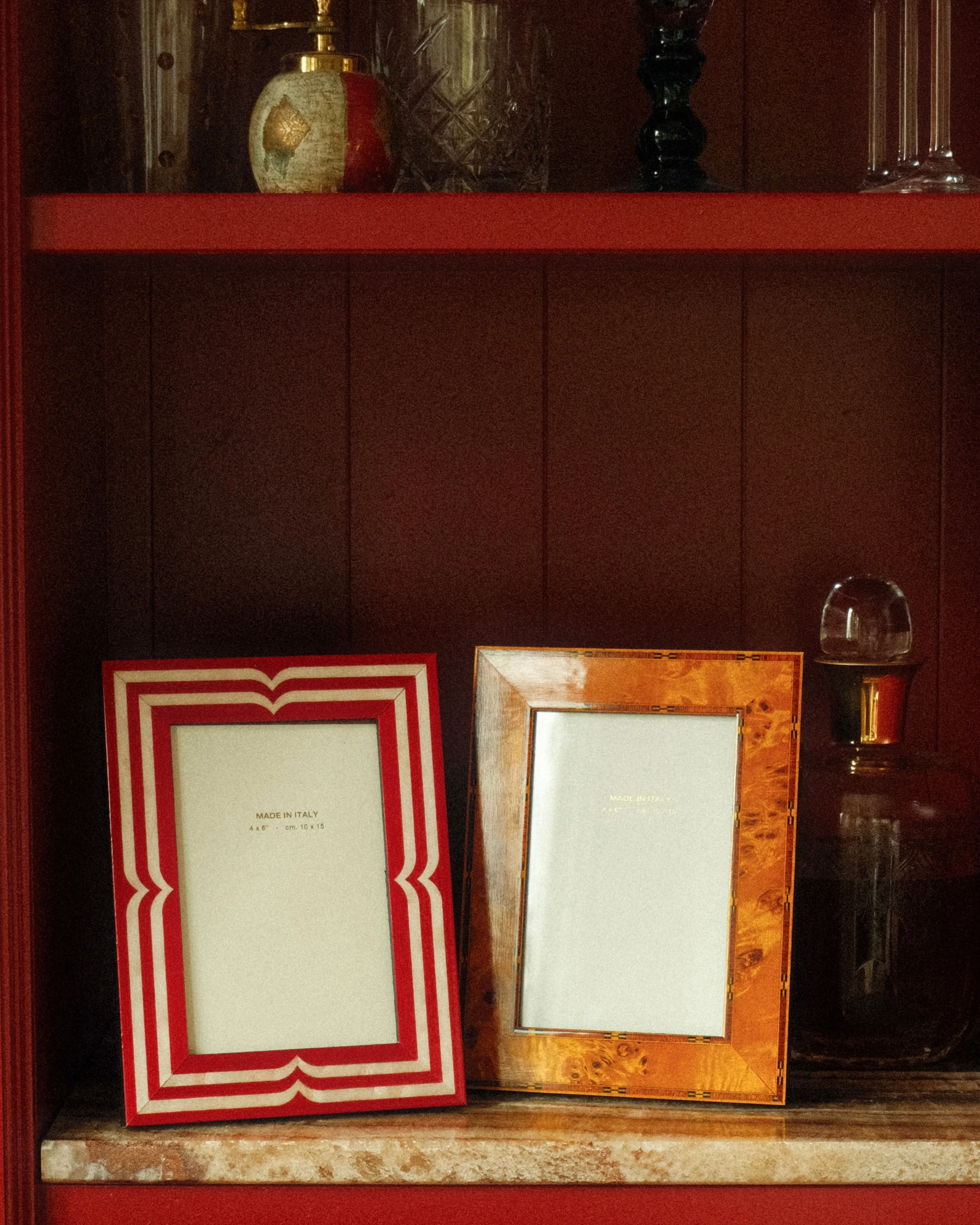 Hand-Inlaid Wooden Frame Uma | Ruby Red | Small - Image 4