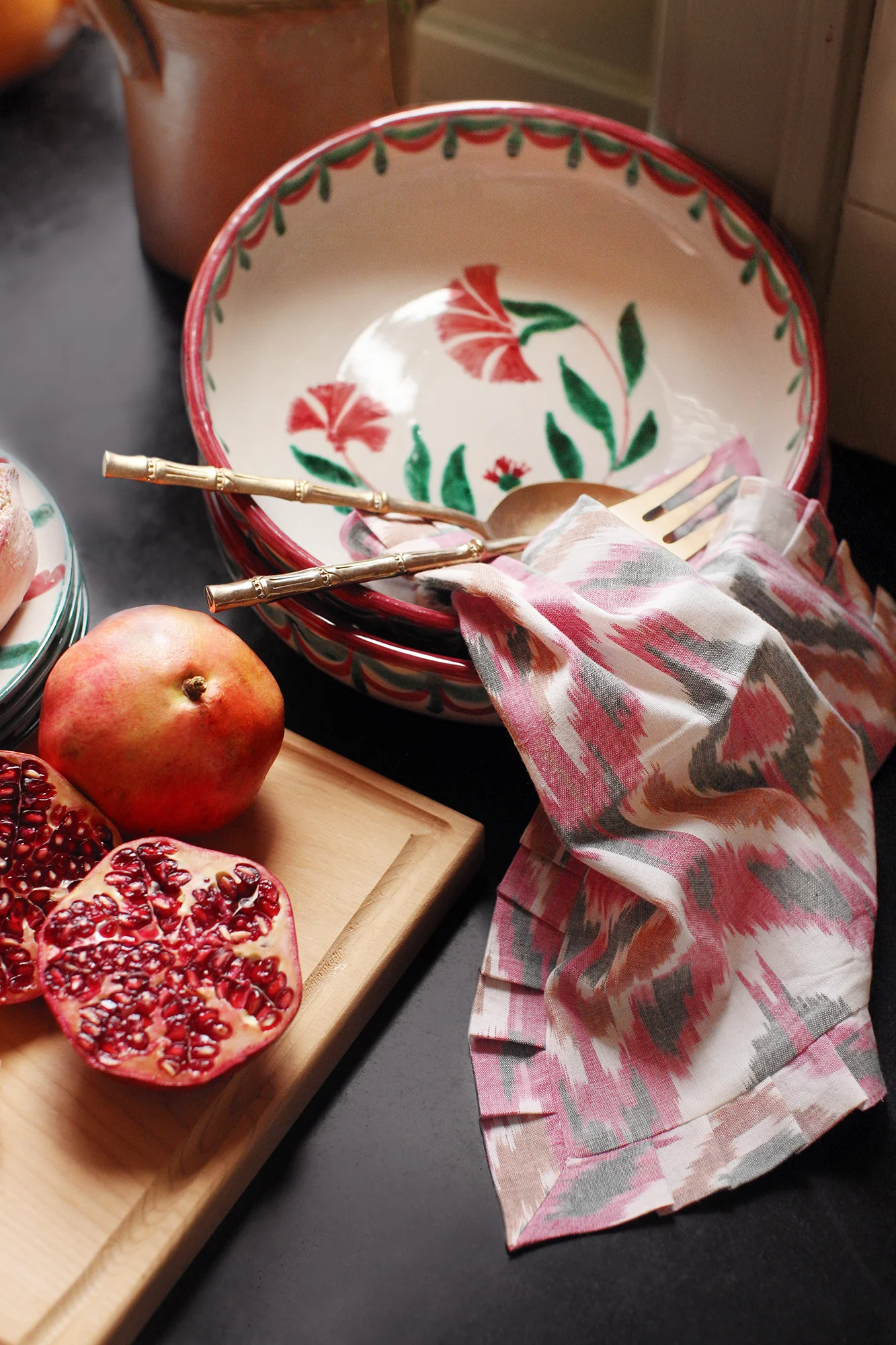 Handwoven dinner napkin Ikat Pink (set of 2) - Image 7
