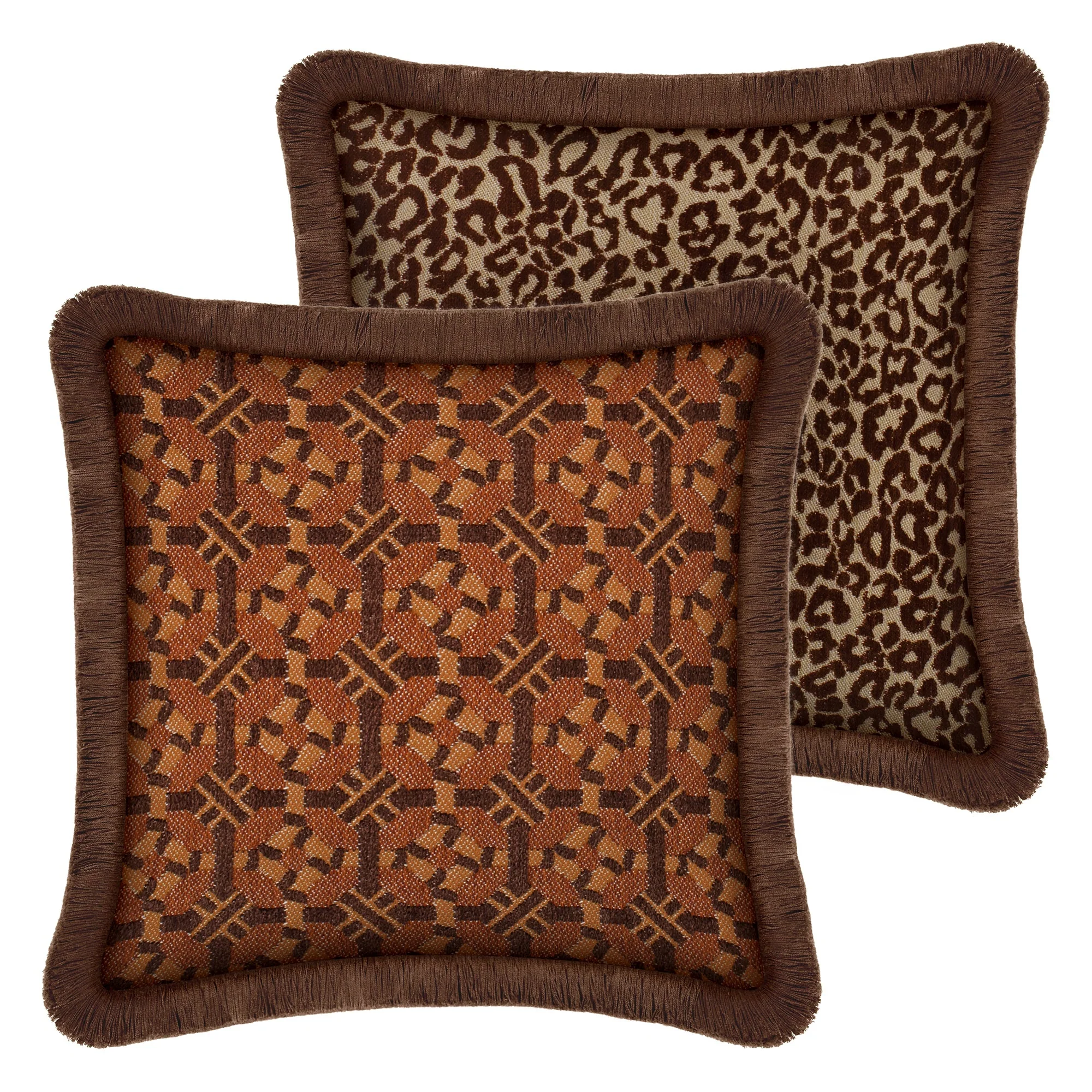Double sided cushion Coco Chocolate & Caramel x Maya Chocolate & Raffia